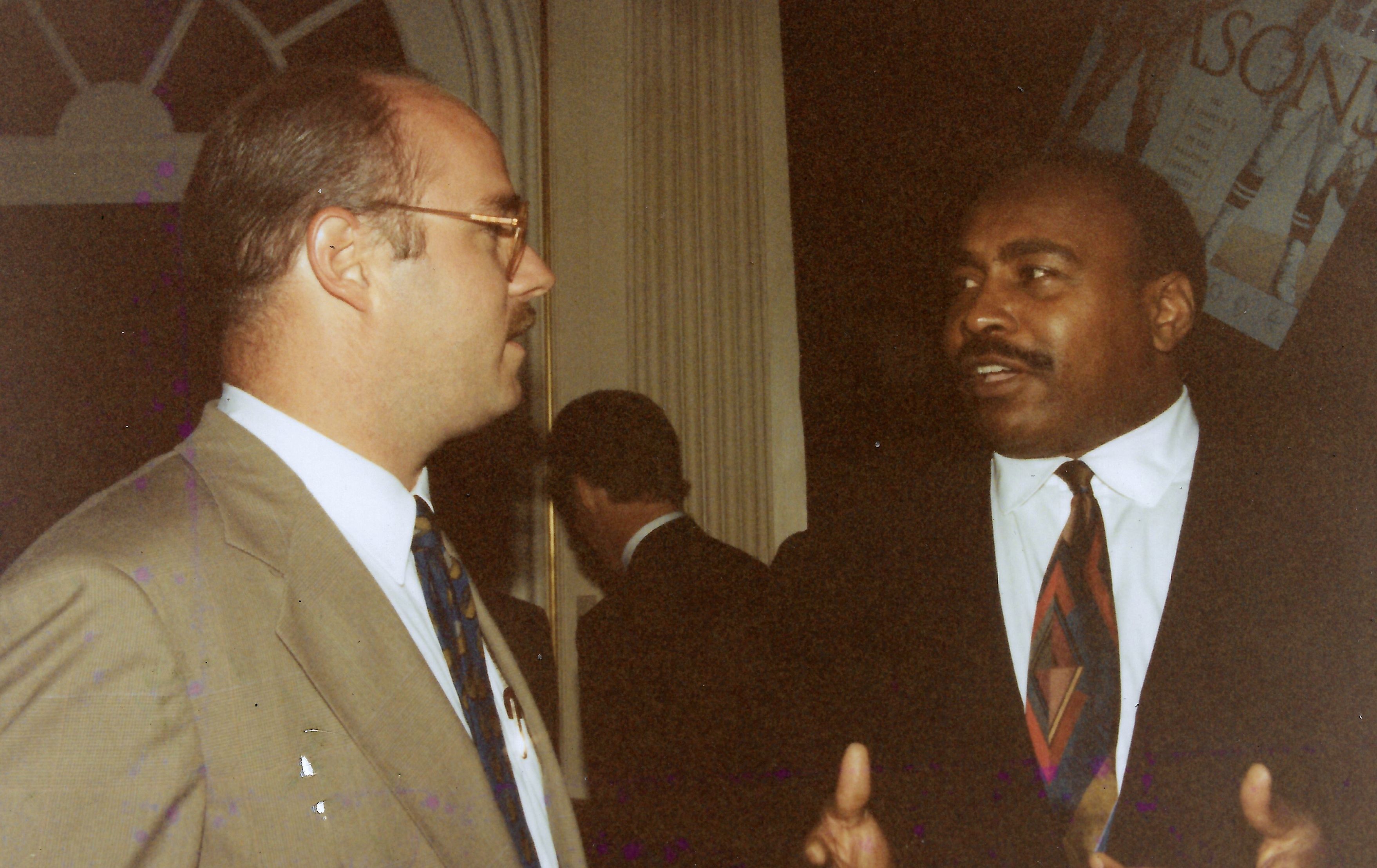 Charlie Schmitt with NFL Hall of Fame Member Willie Lanier of the Kansas City Chiefs